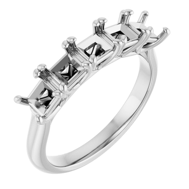 Platinum Square Natural Diamond Five-Stone Anniversary Band – 1/3–5 1/5 CTW