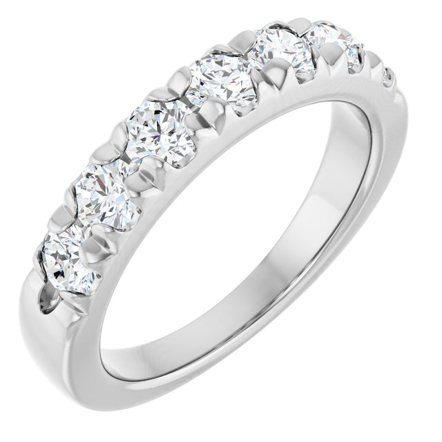 Platinum Round Lab-Grown Diamond French-Set Seven-Stone Anniversary Band – .03–1 1/8 CTW
