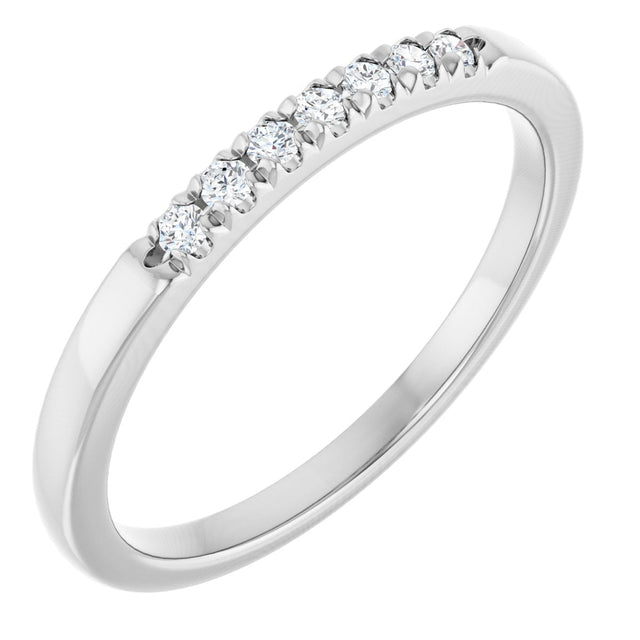 Platinum Round Natural Diamond French-Set Seven-Stone Anniversary Band – .03–1 CTW