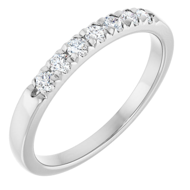 Platinum Round Natural Diamond French-Set Seven-Stone Anniversary Band – .03–1 CTW