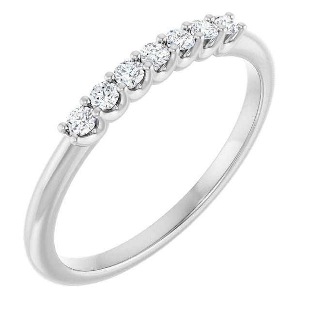 Platinum Round Lab-Grown Diamond U-Prong Seven-Stone Anniversary Band – 1.75 mm Stones
