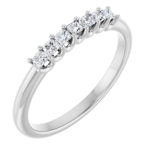 Platinum Square Lab-Grown Diamond U-Prong Seven-Stone Anniversary Band – 1/6–1 3/4 CTW