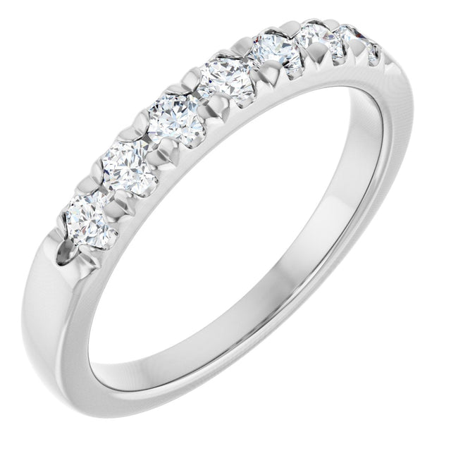 Platinum Round Lab-Grown Diamond French-Set Seven-Stone Anniversary Band – .03–1 1/8 CTW