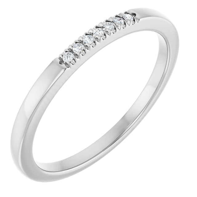 Platinum Round Natural Diamond French-Set Seven-Stone Anniversary Band – .03–1 CTW