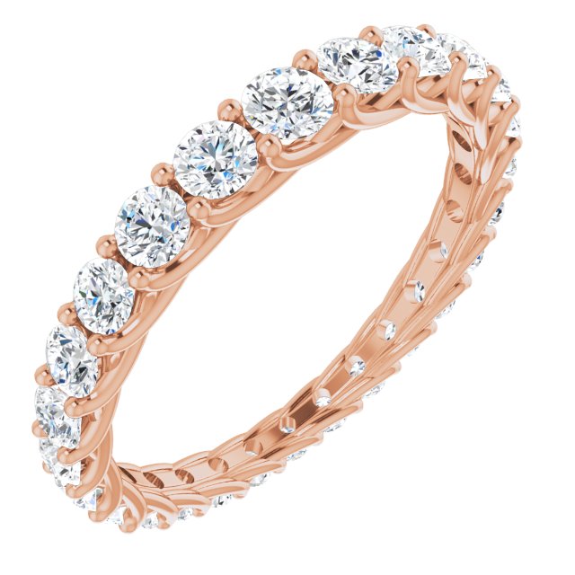 14K Gold Round Natural Diamond Woven-Design Graduated Eternity Band – nan Stones - Rose Gold