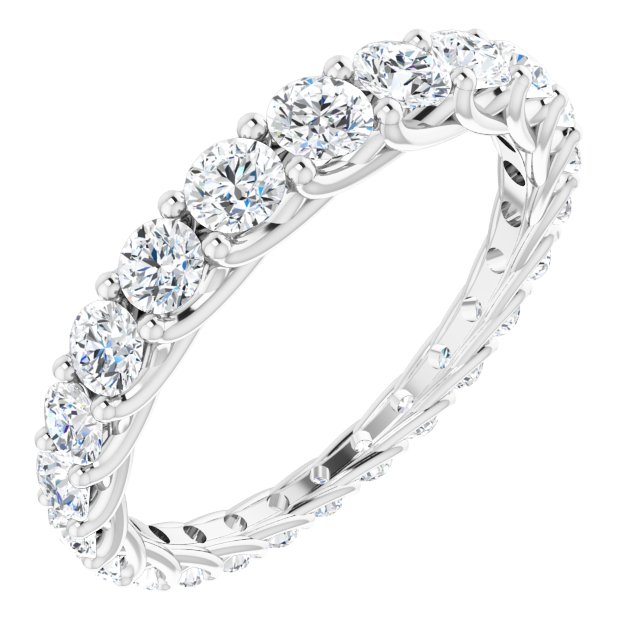 Platinum Round Natural Diamond Woven-Design Graduated Eternity Band – nan Stones