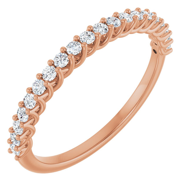 10K Gold Round Lab-Grown Diamond Woven-Design Anniversary Band – 1/8–1/3 CTW - Rose Gold