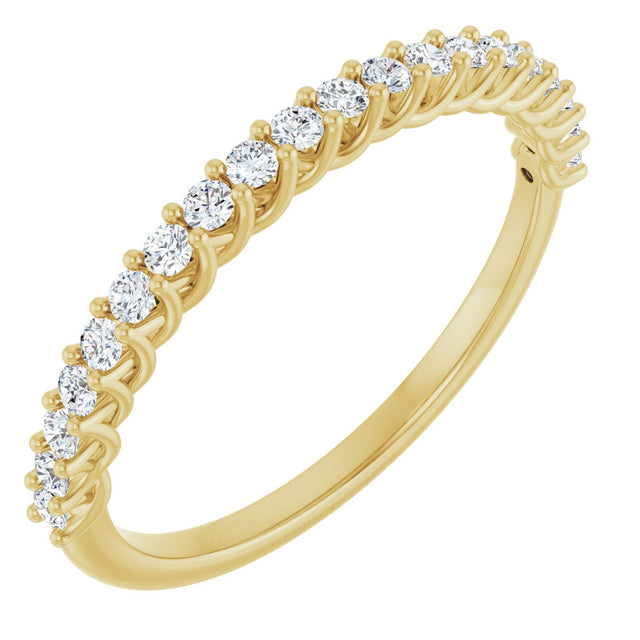 10K Gold Round Natural Diamond Woven-Design Anniversary Band – 1/8–1/3 CTW - Yellow Gold
