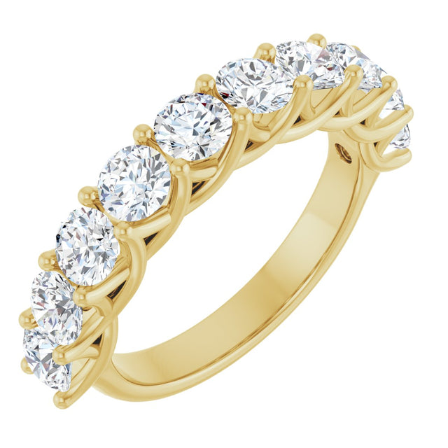 10K Gold Round Natural Diamond Woven-Design Anniversary Band – 1 5/8–2 3/4 CTW - Yellow Gold