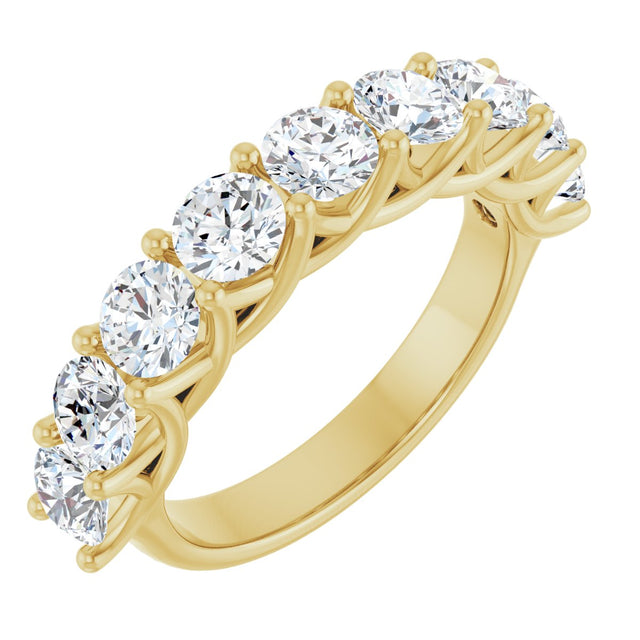 10K Gold Round Lab-Grown Diamond Woven-Design Anniversary Band – 1 1/2–3 CTW - Yellow Gold