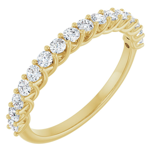 10K Gold Round Lab-Grown Diamond Woven-Design Anniversary Band – 1/2–1 1/3 CTW - Yellow Gold