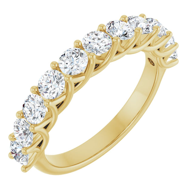 10K Gold Round Natural Diamond Woven-Design Anniversary Band – 3/8–1 1/3 CTW - Yellow Gold