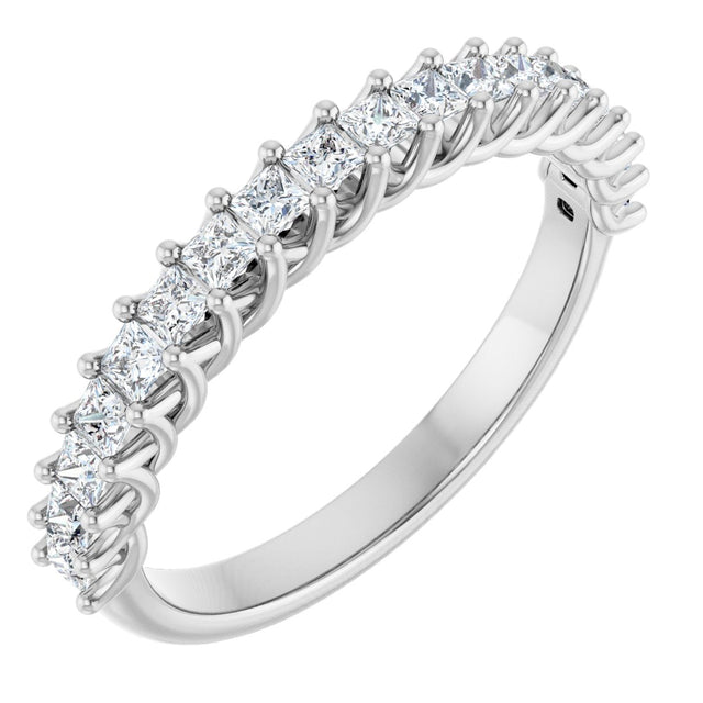 10K Gold Square Lab-Grown Diamond Woven-Design Anniversary Band – 1/3–1 1/4 CTW - White Gold