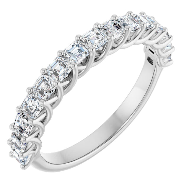 Platinum Asscher Natural Diamond Woven-Design Anniversary Band – 3/4–1 1/8 CTW