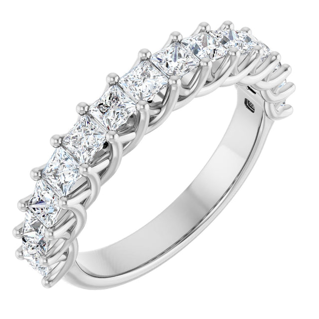 14K Gold Square Natural Diamond Woven-Design Anniversary Band – 1/2–1 1/3 CTW - White Gold