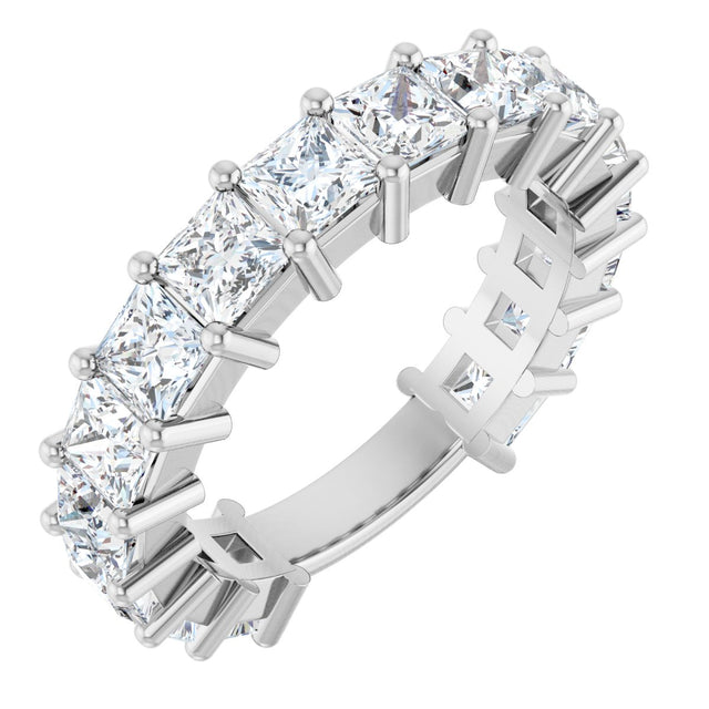 Platinum Square Lab-Grown Diamond Shared-Prong Anniversary Band – 3.5x3.5 mm Stones