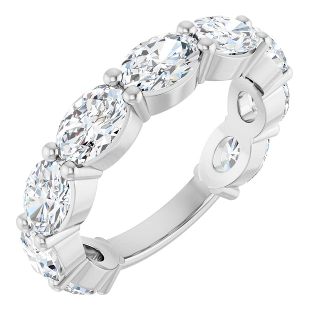 Platinum Oval Natural Diamond Shared-Prong Anniversary Band – 2 1/2–3 1/3 CTW