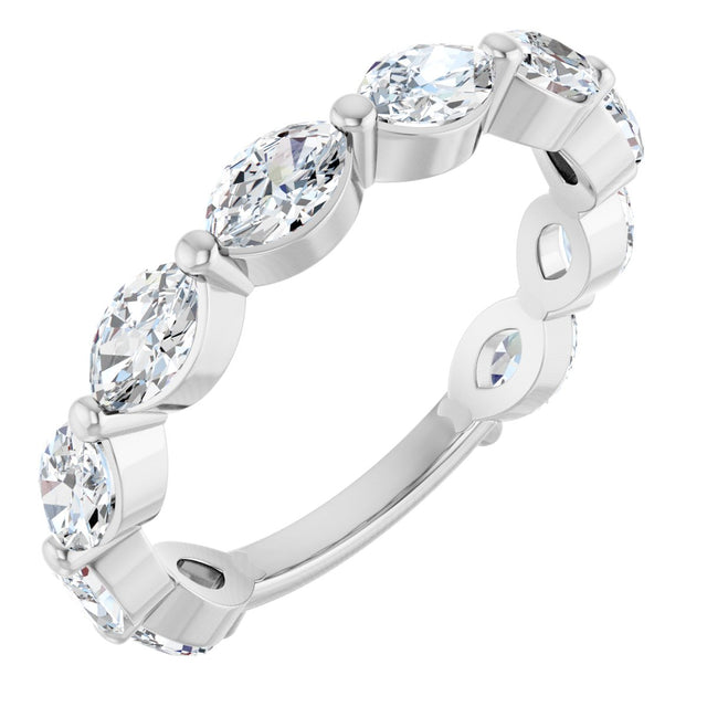 Platinum Marquise Lab-Grown Diamond Shared-Prong Anniversary Band – 5x3 mm Stones