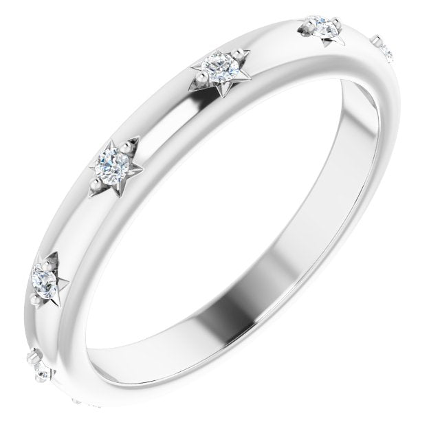 Platinum Round Natural Diamond Celestial Eternity Band – 1.5 mm Stones