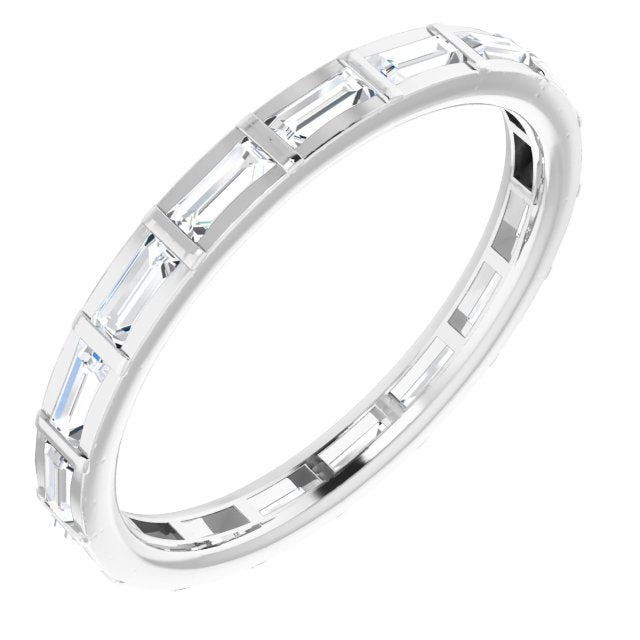 Platinum Straight Baguette Natural Diamond Channel-Set Baguette Eternity Band – 3x1.25 mm Stones