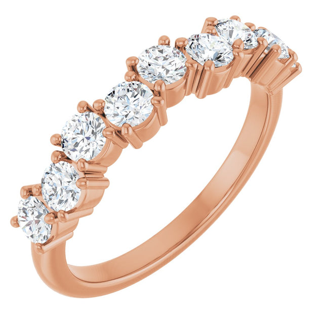14K Gold Round Lab-Grown Diamond Scattered Anniversary Band – 1/2–9/10 CTW - Rose Gold