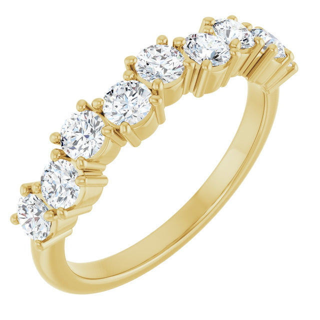 14K Gold Round Lab-Grown Diamond Scattered Anniversary Band – 1/2–9/10 CTW - Yellow Gold