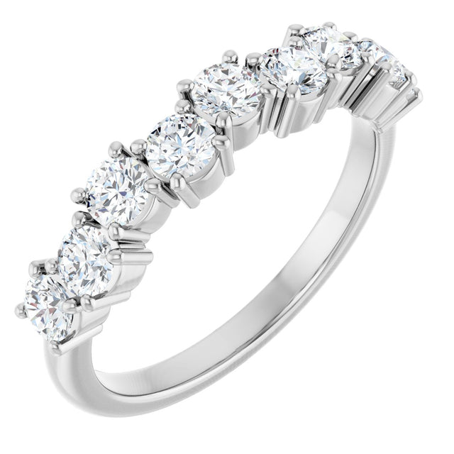 14K Gold Round Lab-Grown Diamond Scattered Anniversary Band – 1/2–9/10 CTW - White Gold