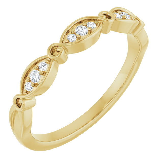 14K Gold Round Lab-Grown Diamond Anniversary Band – 1.5 mm Stones (1/10 CTW) - Yellow Gold
