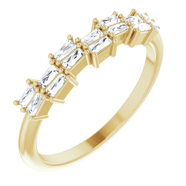 14K Gold Tapered Baguette Natural Diamond Anniversary Band – 1/3 CTW - Yellow Gold