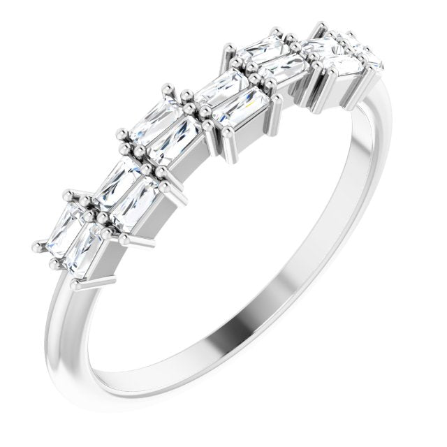 14K Gold Tapered Baguette Natural Diamond Anniversary Band – 1/3 CTW - White Gold