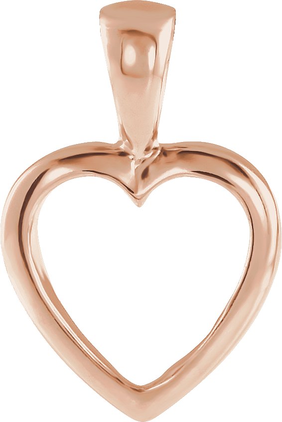 14K Gold Heart Pendant VI - Rose Gold