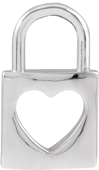 Platinum Pierced Heart Lock Necklace or Pendant