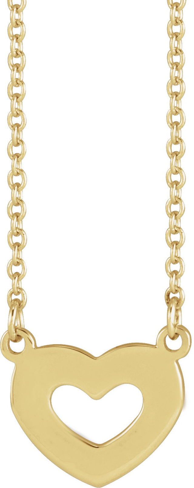 14K Gold Engravable Family Heart Necklace - Yellow Gold