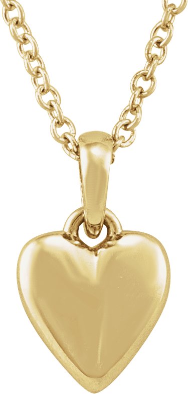 14K Gold Youth Heart Necklace - Yellow Gold