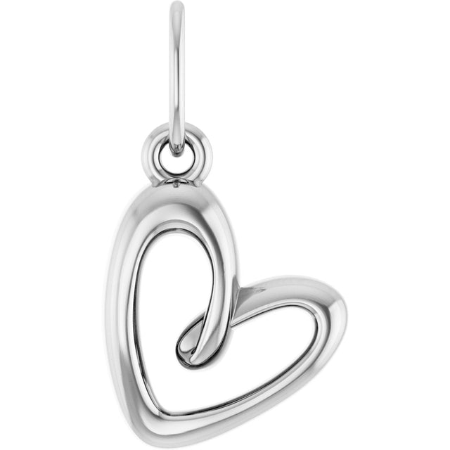 14K Gold Petite Heart Necklace or Pendant - White Gold