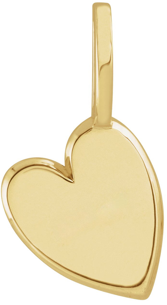 14K Gold Engravable Sideways Heart Pendant - Yellow Gold