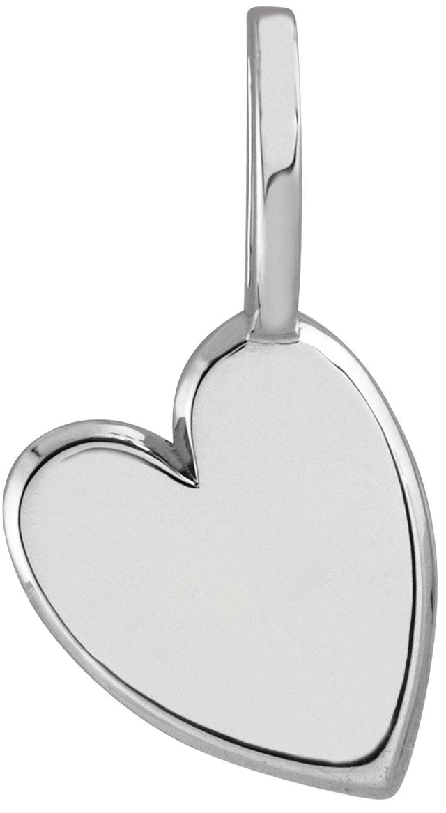 Platinum Engravable Sideways Heart Pendant