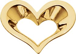 18K Gold Heart Pendant – 14.25x19.5mm