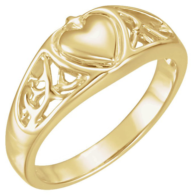 14K Gold Heart Ring No. 2 - Yellow Gold