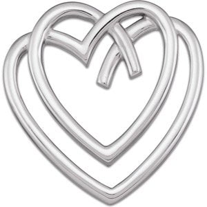 14K Gold Heart Pendant – 29.5x28.75mm - White Gold