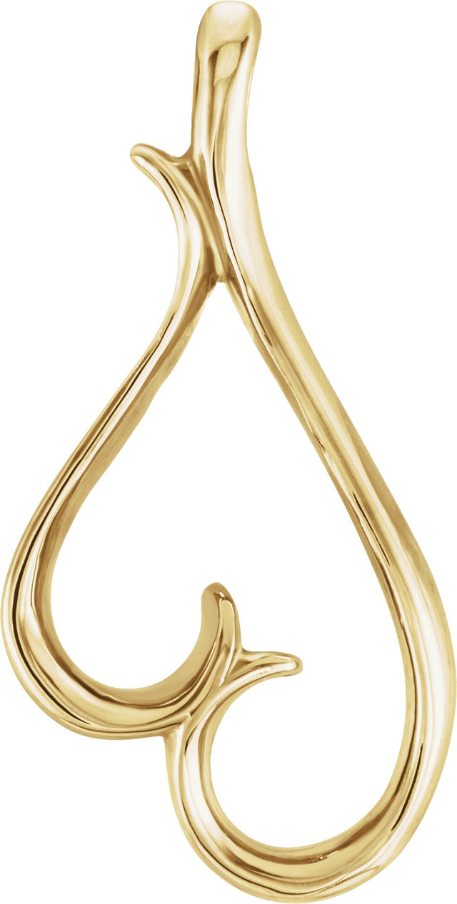 18K Gold Heart Pendant – 23.25x10.35mm
