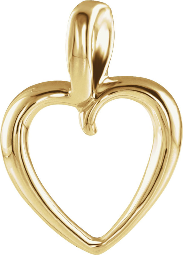 18K Gold Heart Pendant – 20.75x15mm
