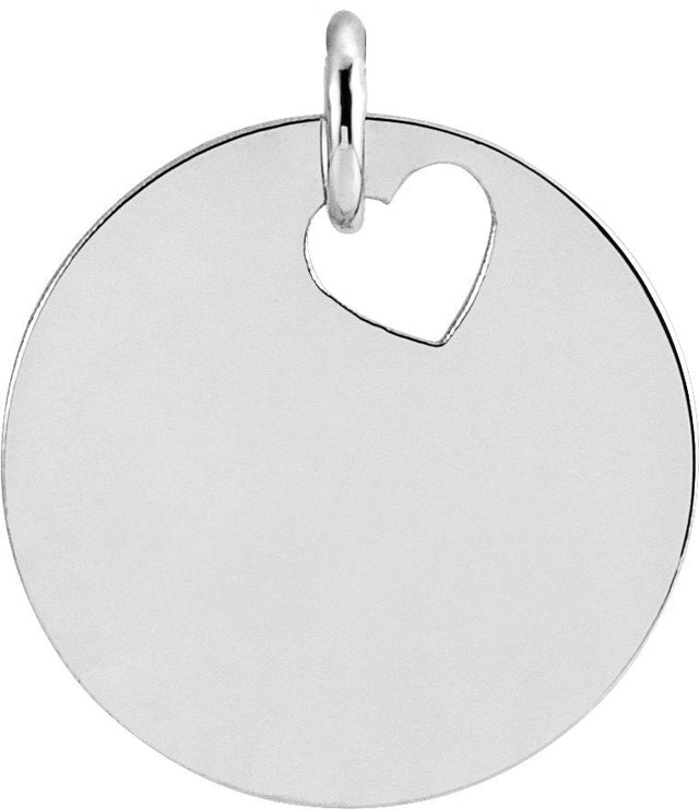 Platinum Engravable Pierced Heart or Star Necklace or Pendant
