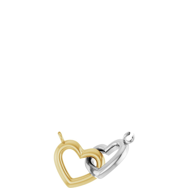 14K Gold Interlocking Heart Necklace - Two-Tone