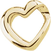 18K Gold Heart Slide Pendant – 10x10.25mm
