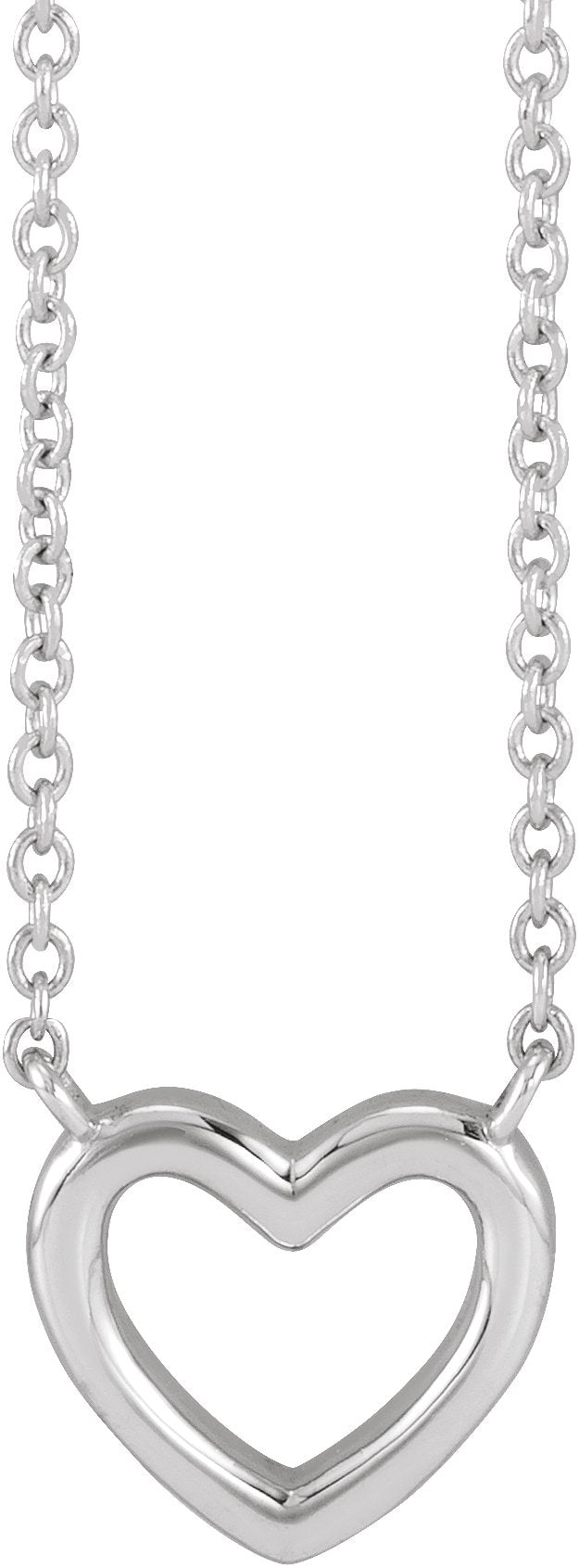 Platinum Heart Necklace – 9.18x8.9mm