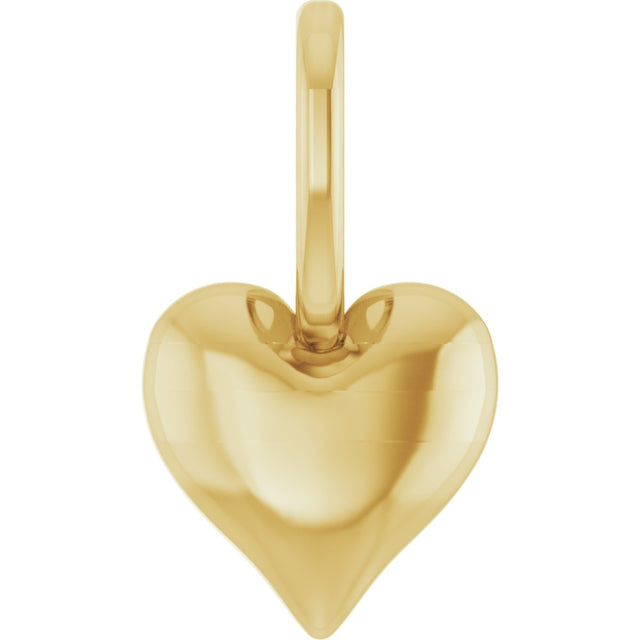 10K Gold Puffed Heart Pendant
