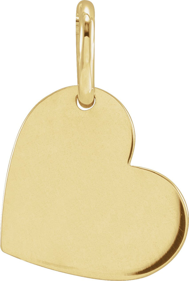 14K Gold Be Posh Engravable Heart Pendant - Yellow Gold