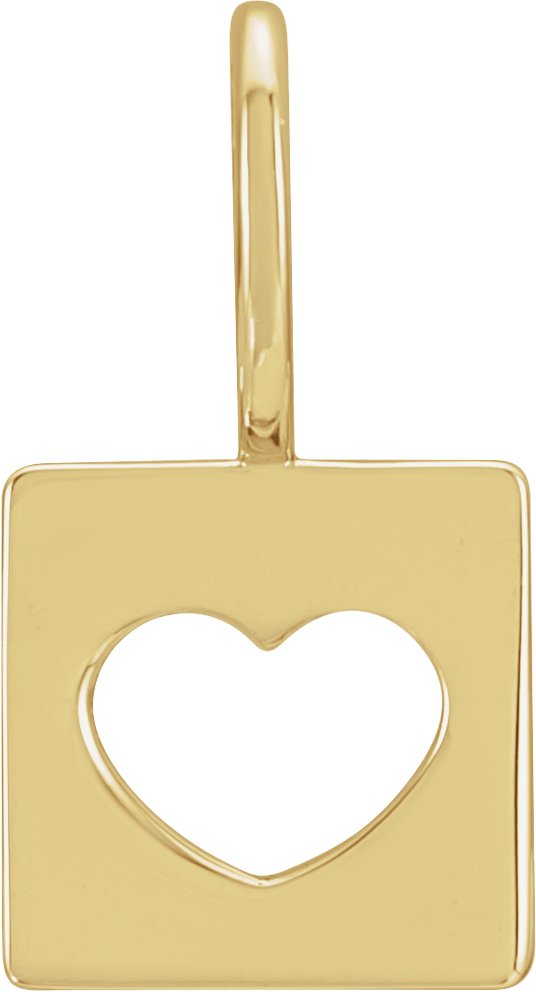 14K Gold Pierced Heart Pendant - Yellow Gold