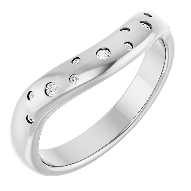 Platinum Round Lab-Grown Diamond Contour Band - 08 CTW